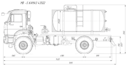 Vacuum tank truck MV 4671 P4-40 on chassis KAMAZ 43502-D5
