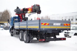 Special purpose vehicle with hydraulic loading crane of MKMA type on the basis of KAMAZ 43118 and its modifications 41K35N-UJ