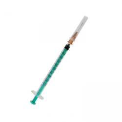 Single-use three-detail sterile injection syringe with single-use tuberculin injection needle