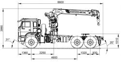 Crane-manipulator truck KMA-150-4 and its modifications (special truck tractor with CMU; special, equipped with crane-ma