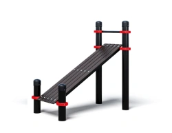 Bench with slope and crossbar