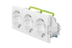CADUCEUS ALING MODE Receptacle triple flush-mounted socket with earthing without blinds 16A, 250V~, 3x2M, white, art. 66513.0