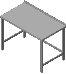 Production table with stainless steel strapping, model SKN