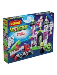 Bauer children's educational construction toy "Monster Blox" set "Medium-sized haunted house with a cannon-car and 2 hunters".