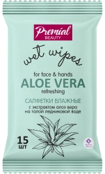 PREMIAL vita active Refreshing wet wipes with aloe extract 1/15/24