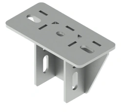 U-profile traverse BSUT 7, with overall dimensions 82x50x126 mm, base dimensions 100x200 mm, metal thickness 6,0 mm, t