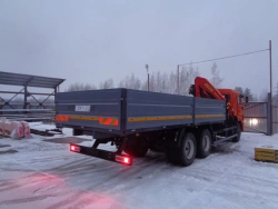 Special purpose vehicle with hydraulic loading crane of MKMA type on the basis of KAMAZ 43118 and its modifications 41K07N-U2