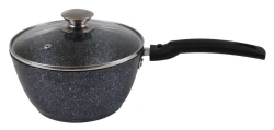 Cast aluminium pot 1,5L (with non-stick coating) TM Kukmara, with removable Bakelite handle, with glass lid