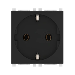 CADUCEUS ALING Experience Flush-mounted socket outlet with earthing switch without centre screw 16A, 250V~, 2M, black (soft)