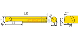 PSBUR4-15L-R0.1.TiAlN Mini-cutter for longitudinal boring with wear-resistant TiAlN coating