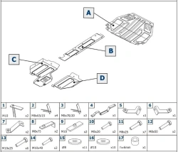 Metal protection for Mitsubishi Outlander 2,0; 2,4; 3,0 (2012-)