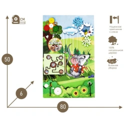 Bisiboard (didactic panel) wall mounted MUCHKA-NORUSHKA. Fairy Tale Storybook Series