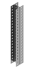 Perforated double lath SKDE-000, with overall dimensions from 41x60x140 mm to 41x60x6000 mm, with metal thickness from 2,0 mm to