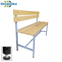 Cloakroom bench with backrest (made of wood/plywood)