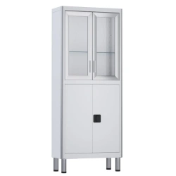 ??-02-"???" (???-7648.12) Two-section medical cabinet, two-leaf, made of aluminium profile and carbon steel, with glass
