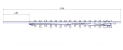 Straight frame rail of P65 type with curved shank of the project 2764.01.000