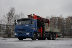 Special purpose vehicle with MKMA type hydraulic loading crane on the basis of KAMAZ 65117 and its modifications 64K07N-U8