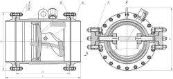 Butterfly valves SAZ 44077 DN 150-1000 PN 2,5-4,0 MPa