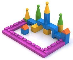 Blow-moulded "Cubes" - 29 (in net)