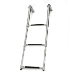 Ship's gangway telescopic folding, 3 black steps, Art. No. 040102BT