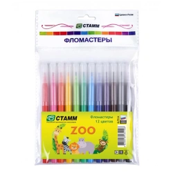 Crayons "ZOO", 12 colours, flushable, packet, Europod. , washable, packet, europodweight