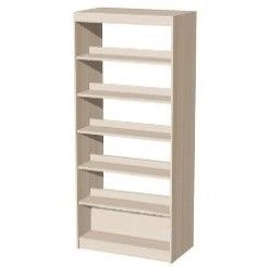 Two-sided library shelving unit. (School furniture brand "Interior" series "TDI School")