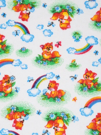 Printed Flannel Fabric 12s12, 90 cm Width, 175 g/m²
