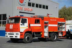 Fire tanker truck with mast 58816Z, type 58816T, modification 58816Z, on chassis KAMAZ-53605-A5, 53605-5N