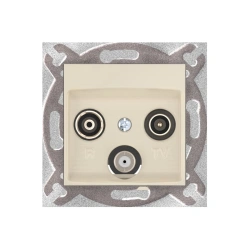 CADUCEUS ALING PRESTIGE Flush-mounted antenna TV/FM/SAT end socket, beige, art. no. 6012S.9 (mechanism). 6012S.9 (mechanism)