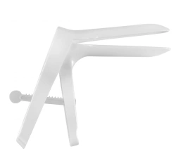 Gynaecological polymer sterile mirror according to Cusco type D, size XS, white