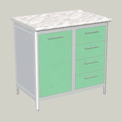 Single-door cabinet with four drawers model LTL-5