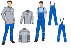 Special sets of men's clothing for working personnel (jacket-shirt, vest, dungaree) for employees of the organisations of the Tr