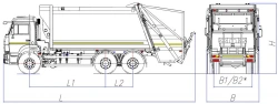Rear-loading rubbish truck model MK-4543-07