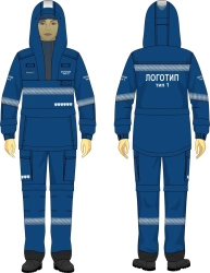 Women's suit in the corporate style of PJSC Gazprom Neft (jacket, trousers) for protection against thermal risks of electric arc