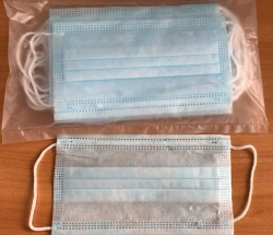 Hygienic face mask for respiratory protection, disposable, non-sterile