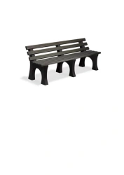 Polymer-sand composite bench with backrest