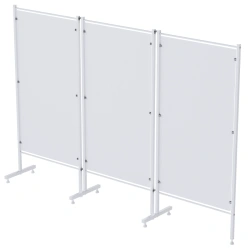SHM - "MSC"(MSC-35303P-01) Medical screen made of stainless steel, without wheels, three-sectional, with plastic.