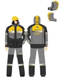 Women's suit for protection against low and elevated temperatures, exposure to static electricity, and mechanical effects.
