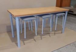 Dining table with hanging stools, art. no. 033/2023