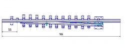 Straight frame rail of P65 type with curved shank of the project 1580.01.010