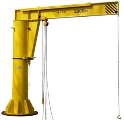 Manual and electric column mounted jib crane with lifting capacity from 0,5 to 10,0 tonnes
