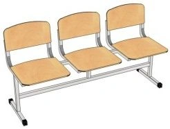 Sections of chairs for assembly halls rigid type I number 4,5,6,7 models SS-¹3,SS-¹4,SS-¹5,SS-¹6, SS-¹7.