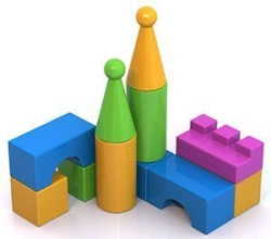 Blow-moulded constructor "Cubes" - 11 (in a net)