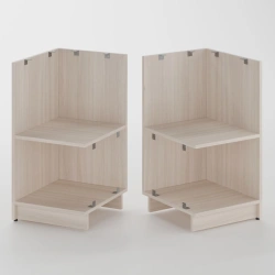 Built-in worktop drawer unit with shelf