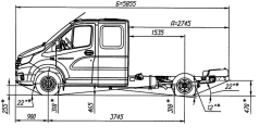 Chassis GAZelle NN, Modification A22R35, Dual fuel engine (petrol/ LPG)