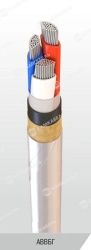 Power cable with aluminium conductors insulated with polyvinylchloride plasticate for voltage 3 kV of AVVBG grade according to T
