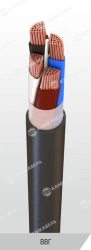 Power cable with copper conductors, polyvinylchloride plasticate insulation for voltage 0,66; 1 kV of VVG grade