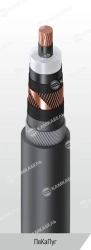 Power cable with copper core insulated with cross-linked polyethylene for voltage 64/110 and 127/220 kV of PvCaPug grade