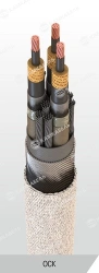 Power cable with copper conductors with paper insulation impregnated with viscous or non-flowing composition for voltage of 20,