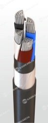 Power cable with aluminium conductors with insulation made of polyvinyl chloride plasticate of reduced fire hazard for voltage 6